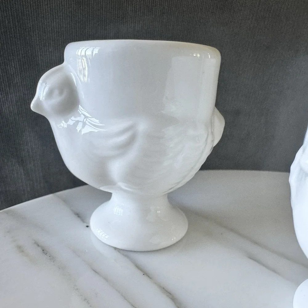 Vintage Collectable White Chicken Ceramic 2.75
